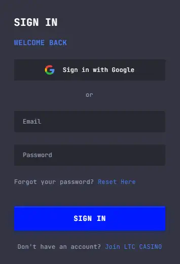LTC Casino Login